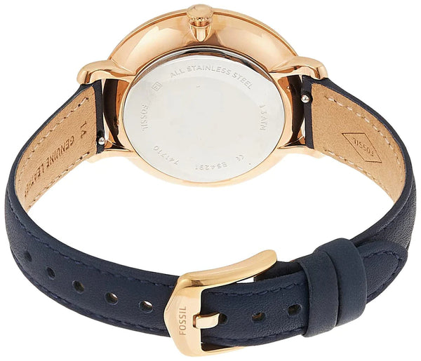 Fossil jacqueline black leather watch best sale