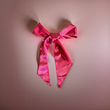 Silk Satin Hair Ribbon Hot Pink - B24