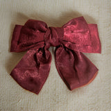 Big Butterfly Maroon Bow Hair Clip - B05