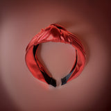 Bright Leather Red Knotted Hairband - H06