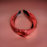 Bright Leather Red Knotted Hairband - H06