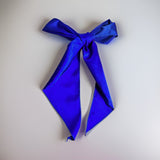 Silk Satin Hair Ribbon Dark Blue - B26