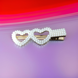 Pearl Double Heart Hair Clip - HP-29