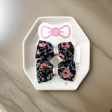 Black Flower Baby Bow Hair Clip (Set of 2) - HP-25#04