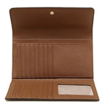 Michael Kors Signature Large Trifold Brown Acorn Travel Wallet In - 35F8GTVF3B